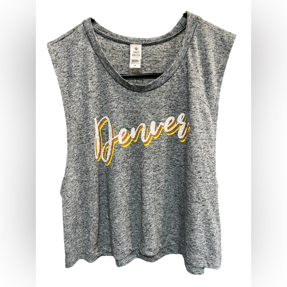 Salt Creek Apparel Linen Blend Gray Colorado Tank Top - Medium
